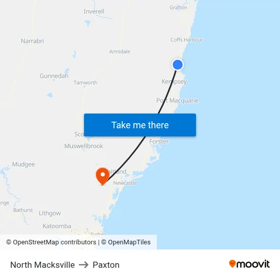 North Macksville to Paxton map