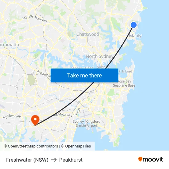 Freshwater (NSW) to Peakhurst map