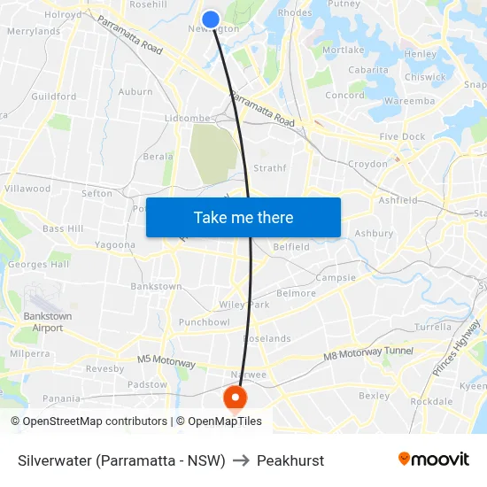 Silverwater (Parramatta - NSW) to Peakhurst map