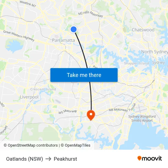 Oatlands (NSW) to Peakhurst map