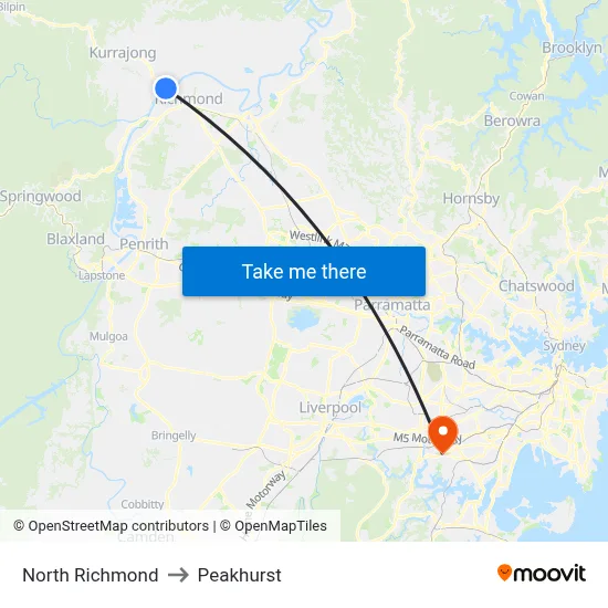 North Richmond to Peakhurst map