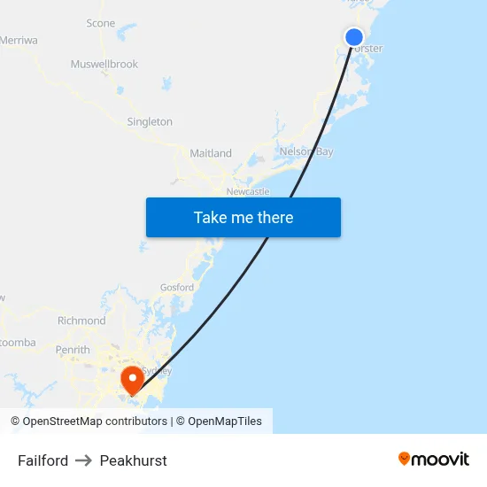 Failford to Peakhurst map