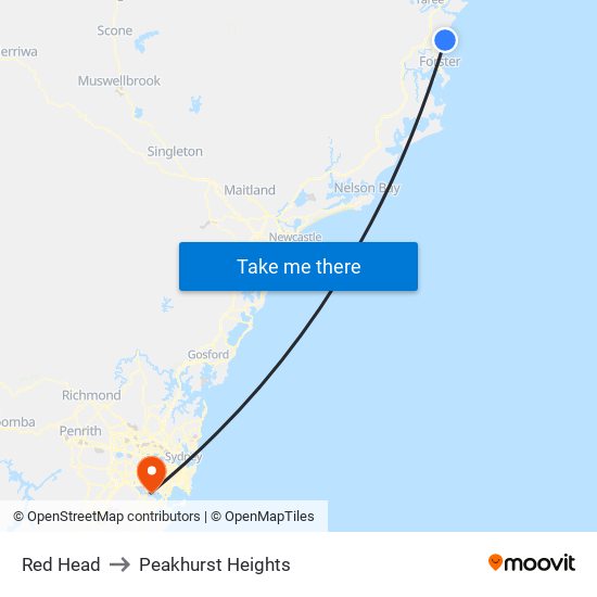 Red Head to Peakhurst Heights map