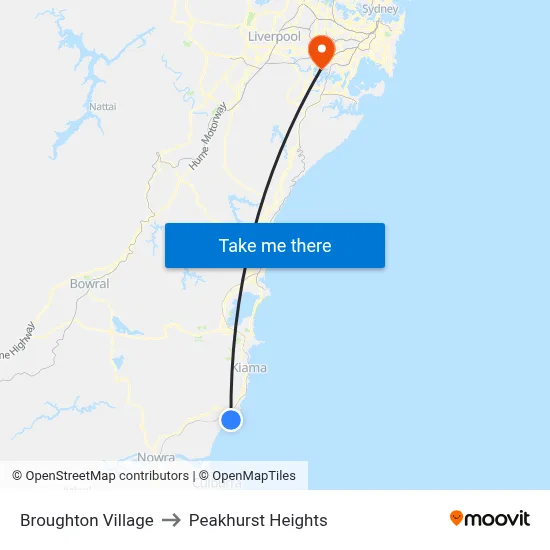 Broughton Village to Peakhurst Heights map