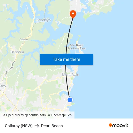 Collaroy (NSW) to Pearl Beach map