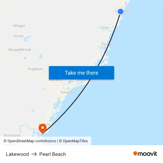 Lakewood to Pearl Beach map