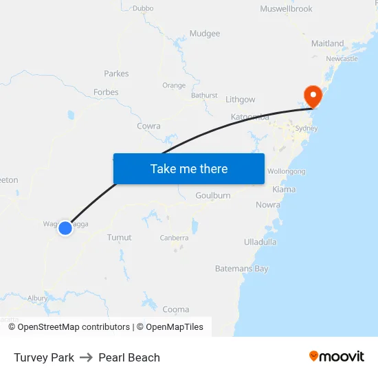Turvey Park to Pearl Beach map