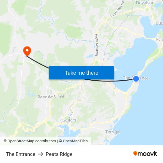The Entrance to Peats Ridge map