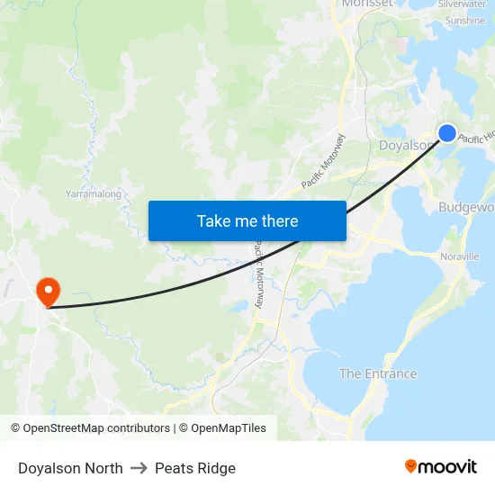 Doyalson North to Peats Ridge map