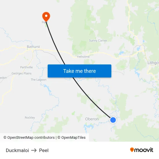 Duckmaloi to Peel map