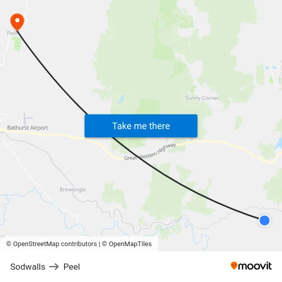 Sodwalls to Peel map