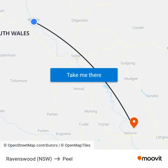Ravenswood (NSW) to Peel map