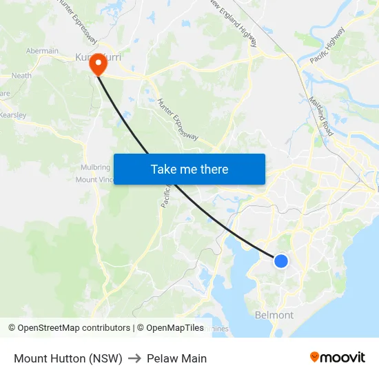 Mount Hutton (NSW) to Pelaw Main map