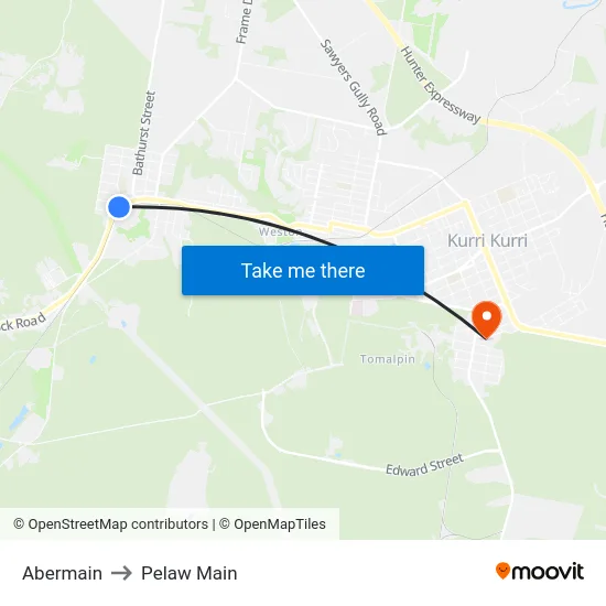 Abermain to Pelaw Main map