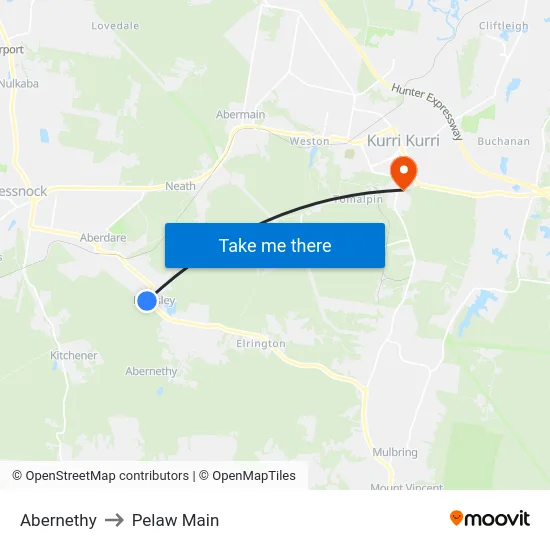 Abernethy to Pelaw Main map