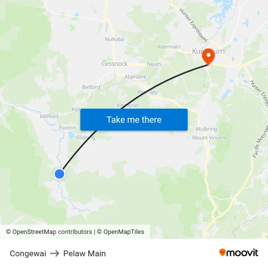 Congewai to Pelaw Main map