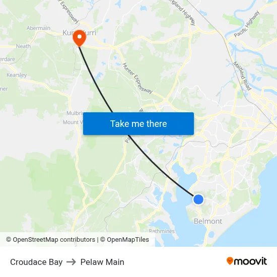 Croudace Bay to Pelaw Main map
