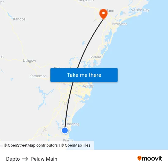 Dapto to Pelaw Main map