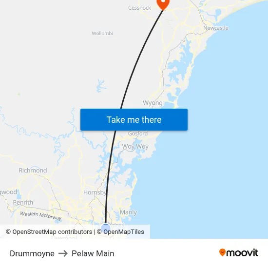Drummoyne to Pelaw Main map