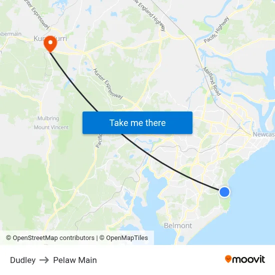 Dudley to Pelaw Main map