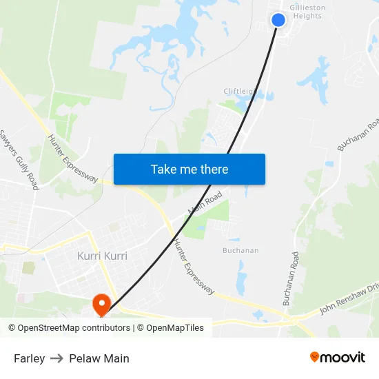 Farley to Pelaw Main map
