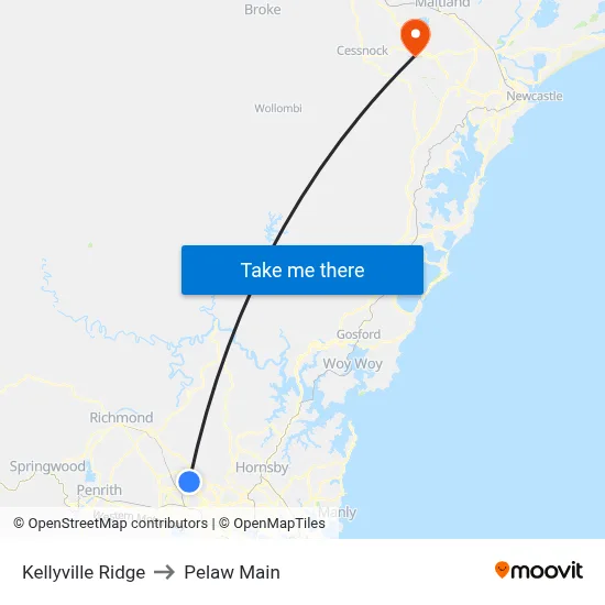Kellyville Ridge to Pelaw Main map
