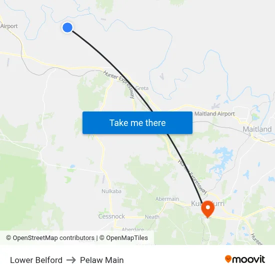 Lower Belford to Pelaw Main map