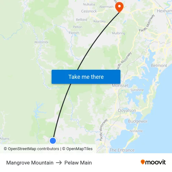 Mangrove Mountain to Pelaw Main map