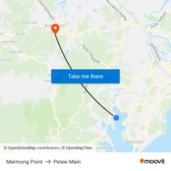 Marmong Point to Pelaw Main map