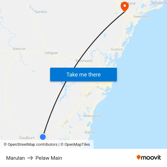 Marulan to Pelaw Main map