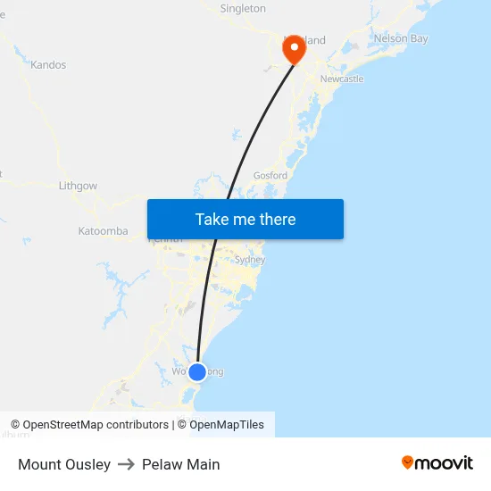 Mount Ousley to Pelaw Main map