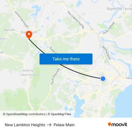 New Lambton Heights to Pelaw Main map