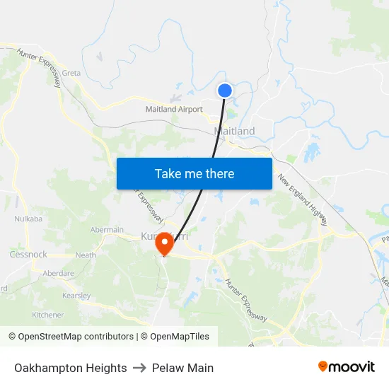 Oakhampton Heights to Pelaw Main map