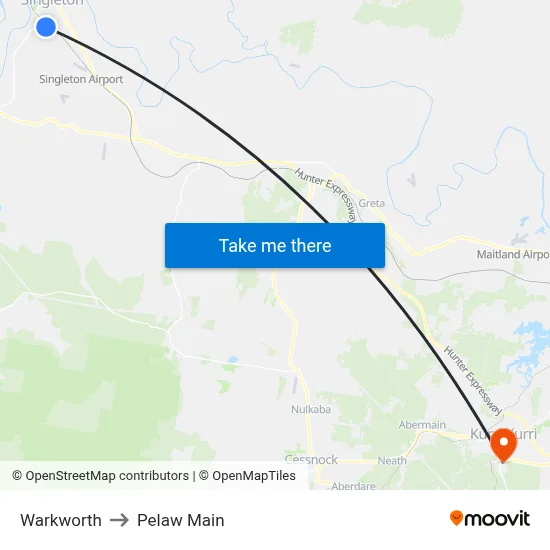Warkworth to Pelaw Main map