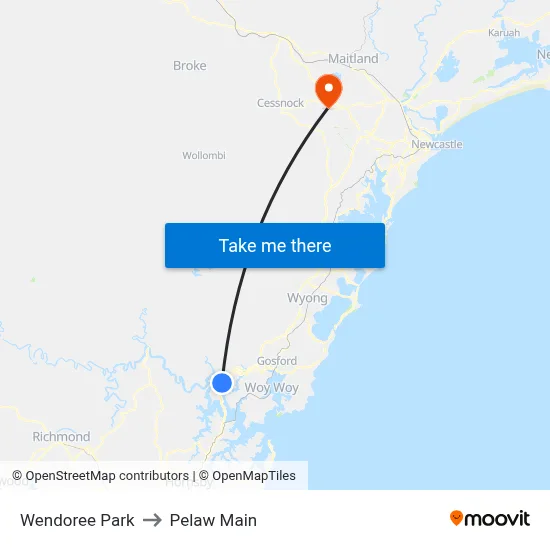 Wendoree Park to Pelaw Main map