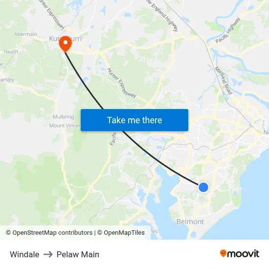 Windale to Pelaw Main map