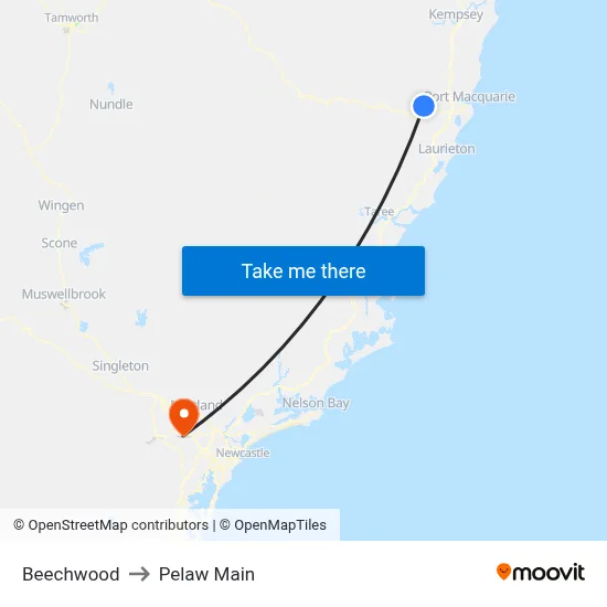 Beechwood to Pelaw Main map