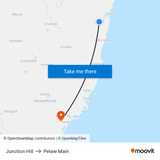 Junction Hill to Pelaw Main map