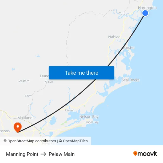 Manning Point to Pelaw Main map