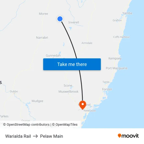 Warialda Rail to Pelaw Main map