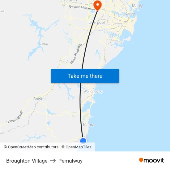 Broughton Village to Pemulwuy map