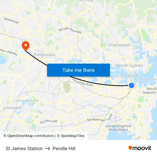 St James Station to Pendle Hill map