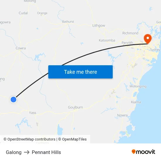 Galong to Pennant Hills map