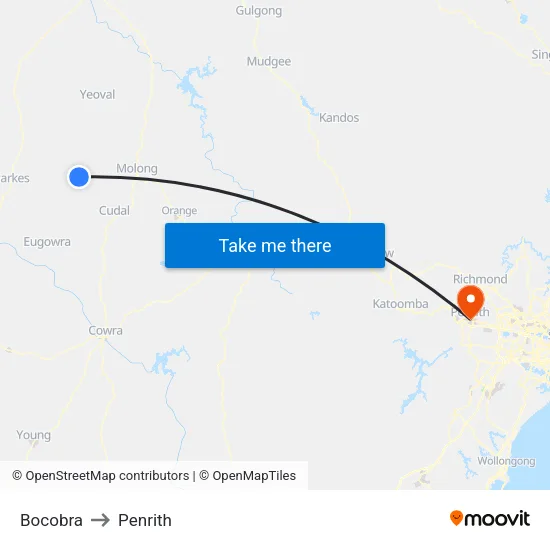 Bocobra to Penrith map