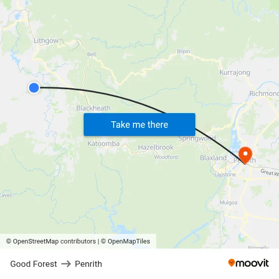 Good Forest to Penrith map