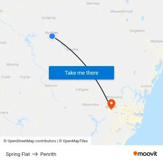 Spring Flat to Penrith map