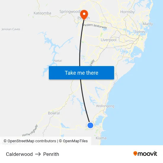 Calderwood to Penrith map