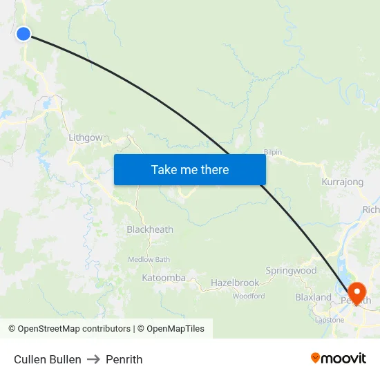 Cullen Bullen to Penrith map