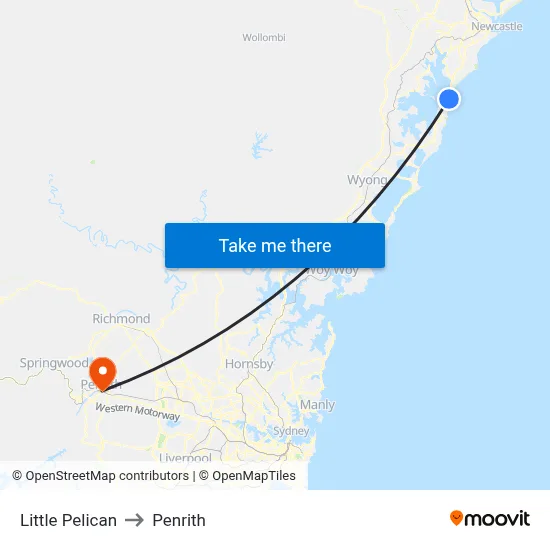 Little Pelican to Penrith map