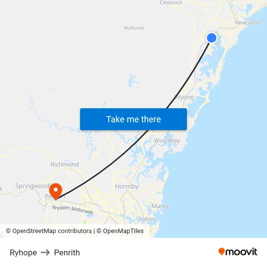 Ryhope to Penrith map